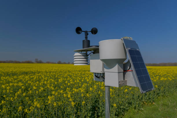 Meteorological instrument used for weather monitoring on a farm