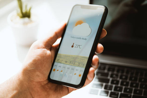 Weather forecast app on a mobile phone screen